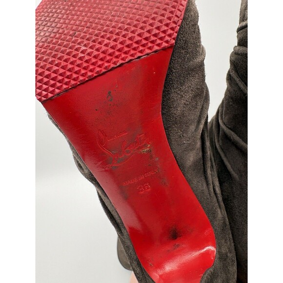 Christian Louboutin Brown Suede Slouchy Pilos Boots Mid Calf Sz EU 36 6 - Picture 13 of 15